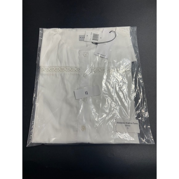 Harshman NEW Kalina Tunic Cotton‎ Blouse in White Size Small MSRP $210 - Picture 3 of 6